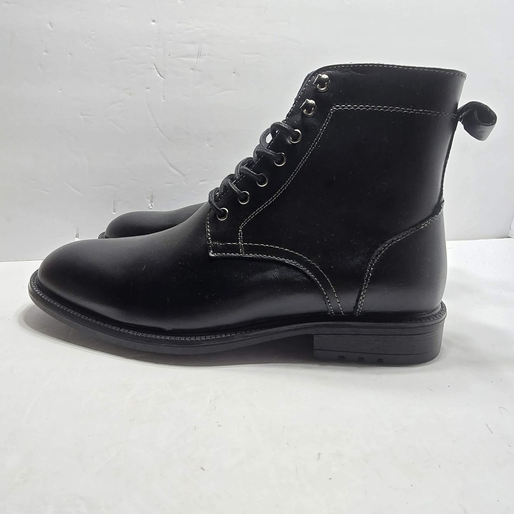 Arkbird Black Leather Lace Up Combat Boots PY20789 Womens Size 9.5 Ankle Boots
